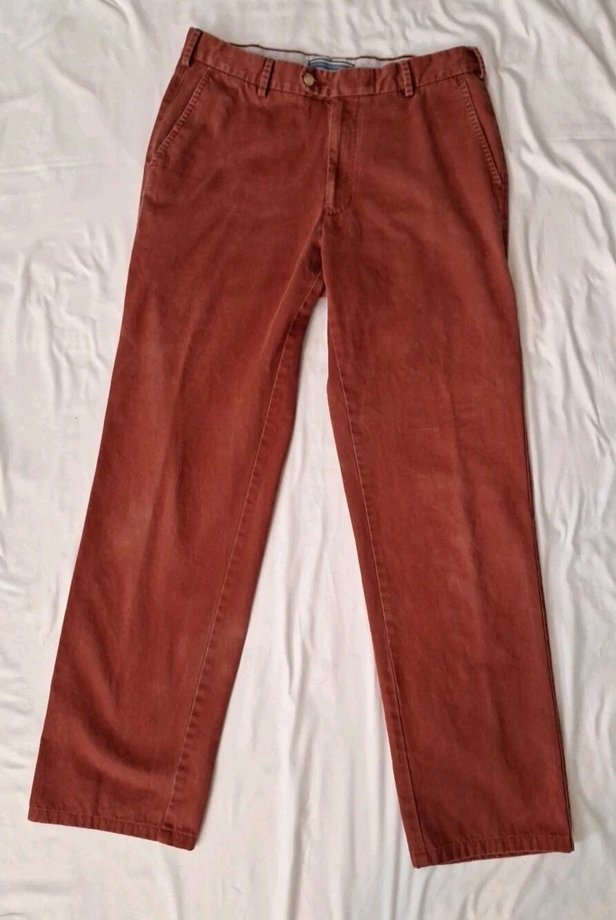 Peter Millar 32×31 Raleigh Washed Twill Chino Golf Pima Cotton Pants Rust